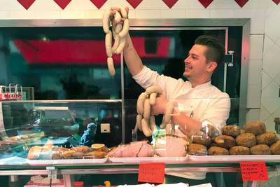 Fleischerei Kröppel in der Wiener Innenstadt: sensationelle Weißwürste vom Mangalitzaschwein