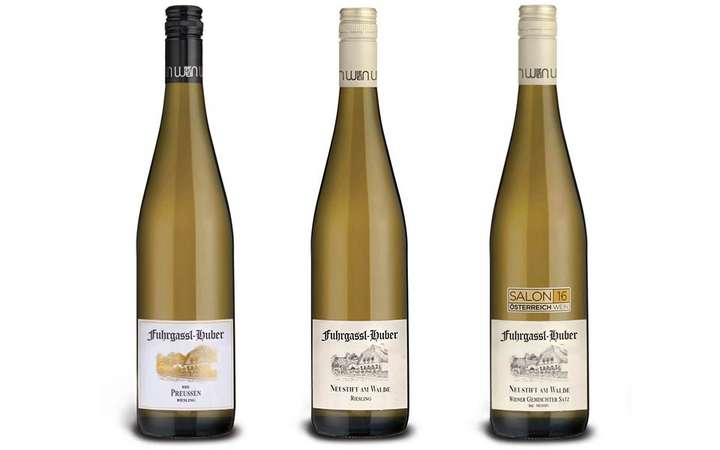 Die drei Landessieger-Weine vom Weingut Fuhrgassl-Huber.