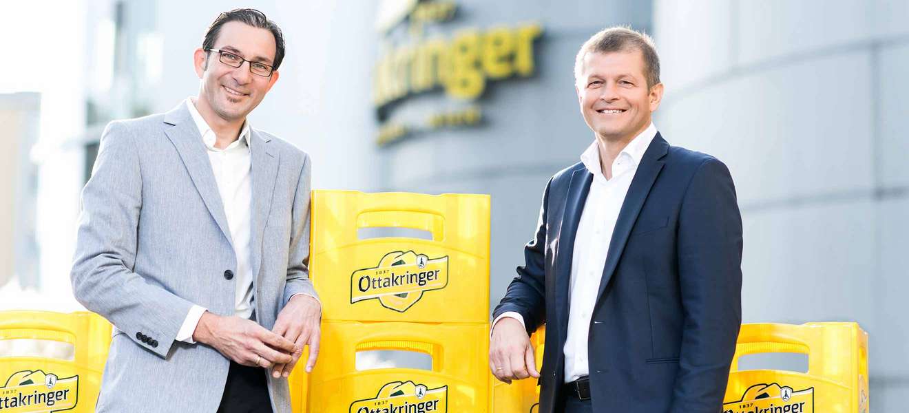 Tobias Frank, erster Braumeister und Matthias Ortner, Vorstand der Ottakringer Brauerei.