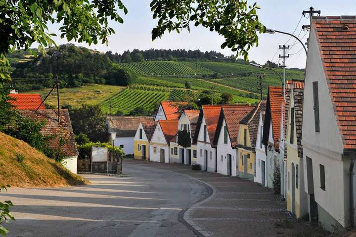 Klein, fein und einladend: die berühmten Weinviertler Kellergassen wie hier in Falkenstein.