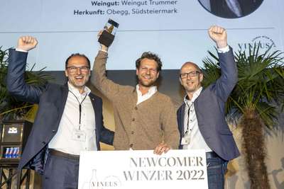 Jürgen Trummer gewinnt den »Vineus«-Newcomer-Award.