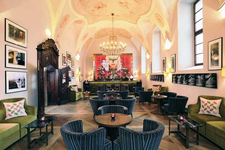 The former monastery dining room is now the Refectory Bar in Hotel Augustine.