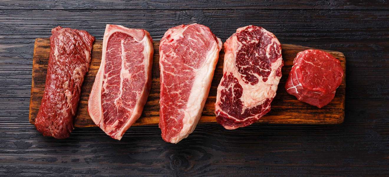 Verschiedene Steak-Cuts