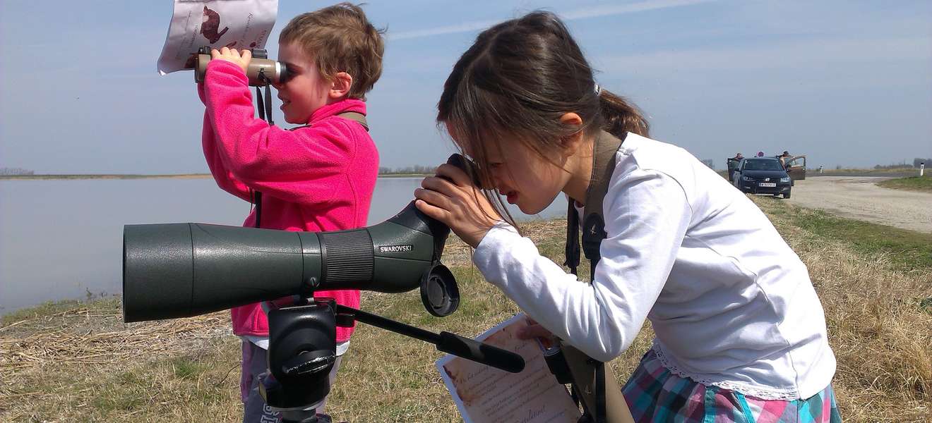 Kinder auf Entdeckungsreise: Mit dem Fernrohr die Natur entdecken.