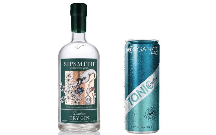 Sipsmith London Dry Gin + Red Bull Organics Tonic Water