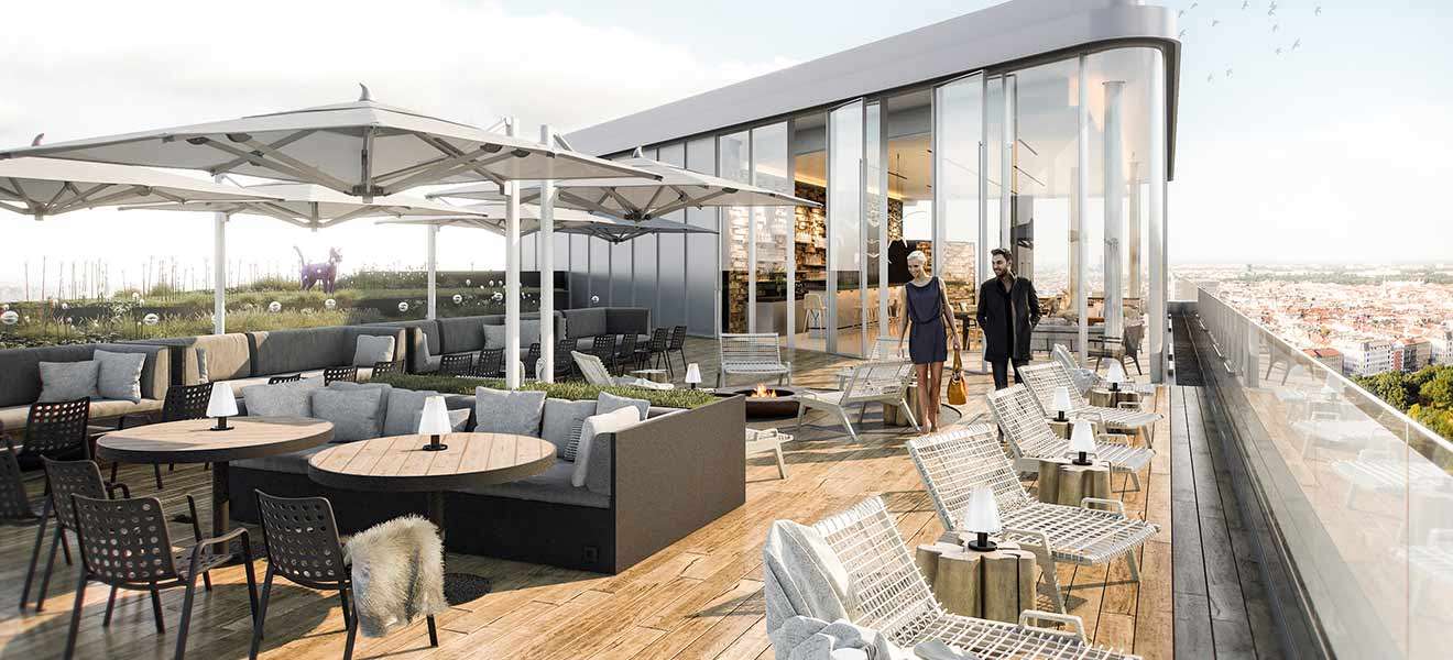 Die geplante Rooftop-Bar »Aurora« des »Andaz Vienna am Belvedere«