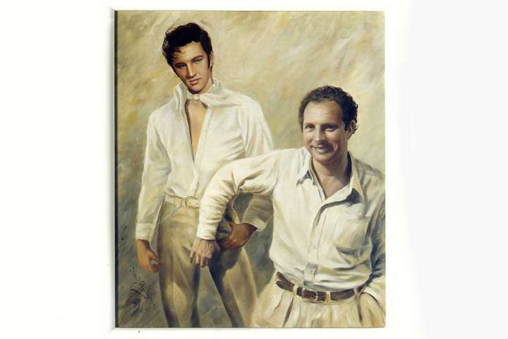 »Elvis und Attersee« (70 x 58 cm, 1987)