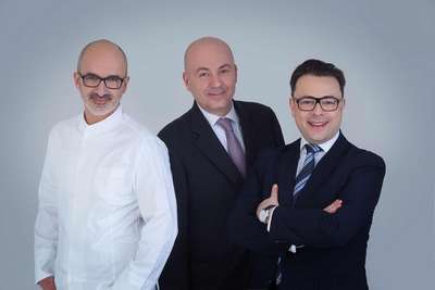 Betreiber Luca Chiesa und Patron Mino Zaccaria mit Küchenchef Lorenzo Dimartino